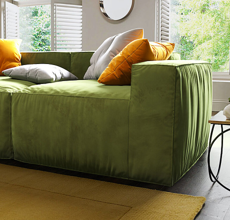 Диван Фри в ткани микровелюр зеленого цвета